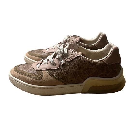 COACH CitySole Signature Print Court Trainers in Tan and Blush Size 9.5 - Picture 6 of 10